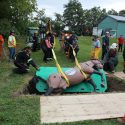 Large Animal Emergency Rescue crew practice on Equine Guelph horse mannequin