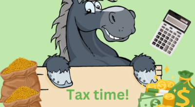 Tax time cartoon horse